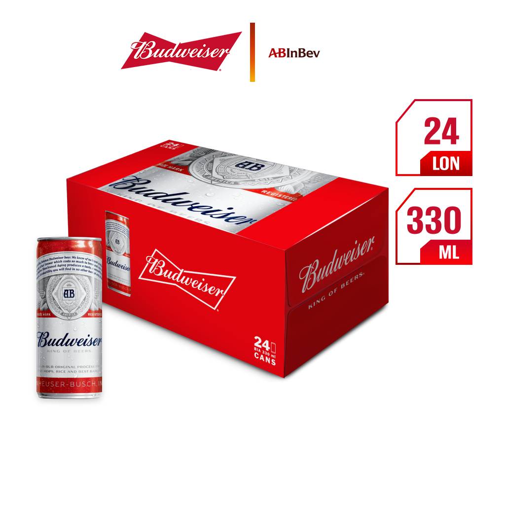 Thùng 24 Lon Bia Budweiser (330ml / Lon)