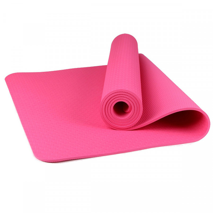 Thảm tập yoga TPE 1 lớp 8mm + Tặng túi đựng thảm và dây buộc thảm