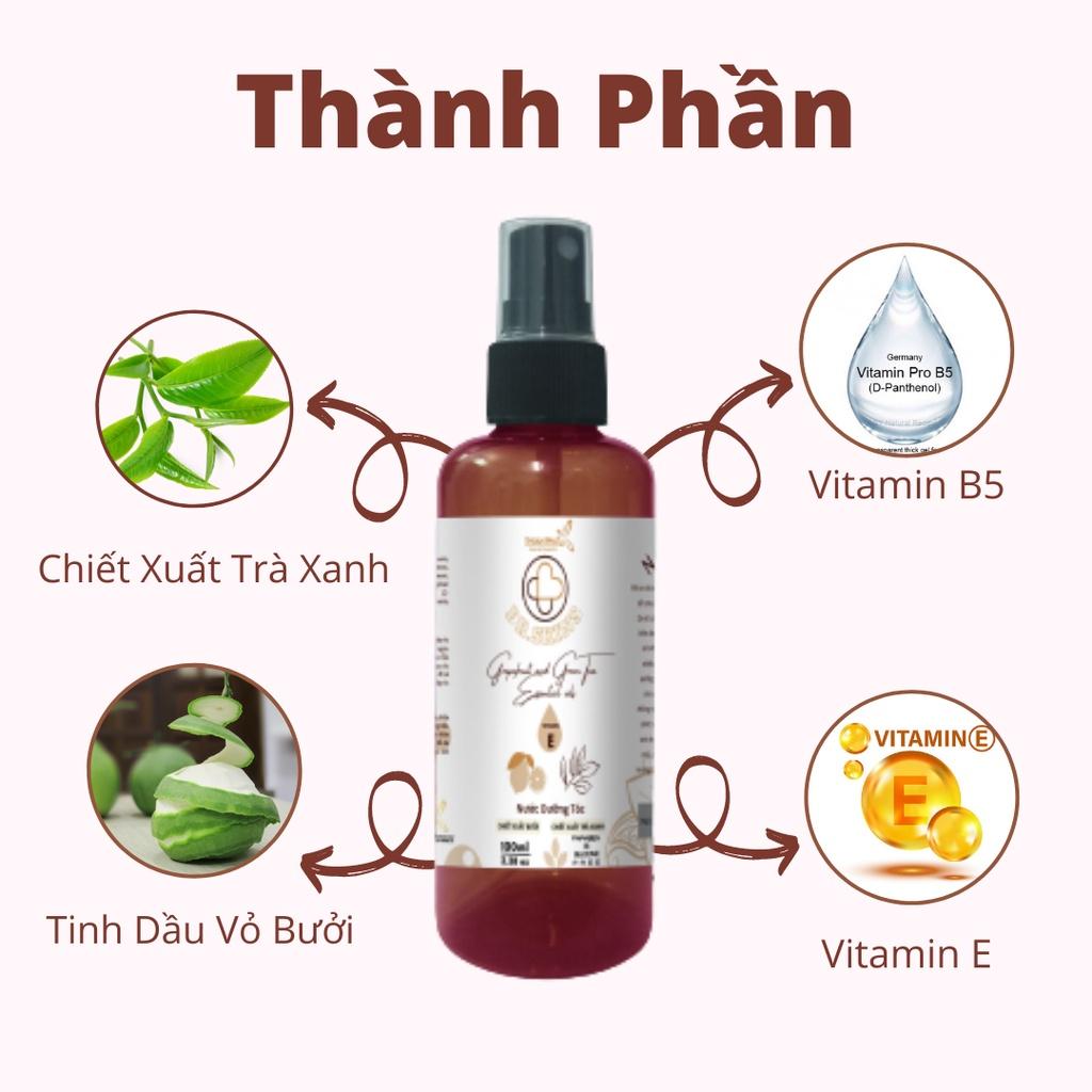 Xịt dưỡng tóc tinh dầu vỏ bưởi, trà xanh 100ml THUAN PHAT Natural Cosmetic
