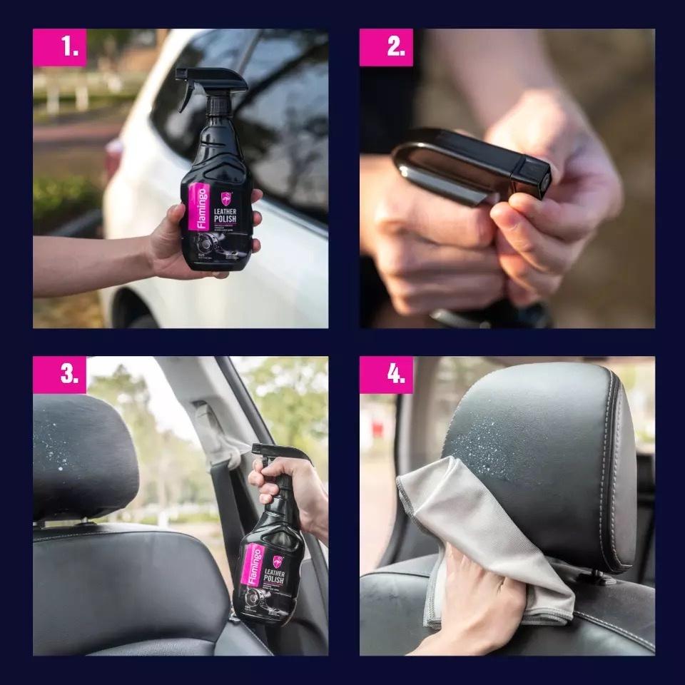 Chai dưỡng nội thất đồ da nội thất xe hơi Flamingo F029 hàng nhập khẩu | Phụ kiện xe hơi Trendy Car