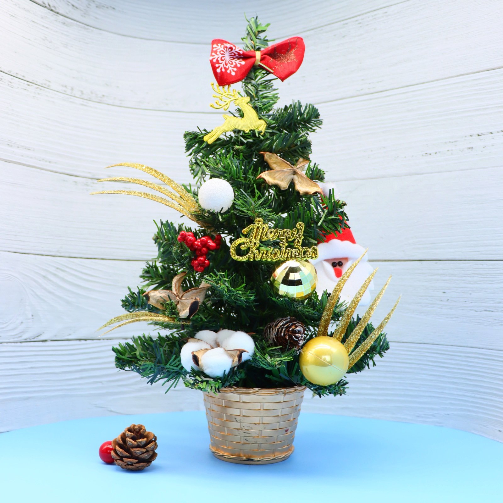 Cây Thông Nhí Để Bàn TL01 40CM Trang Trí Giáng Sinh Có Đèn