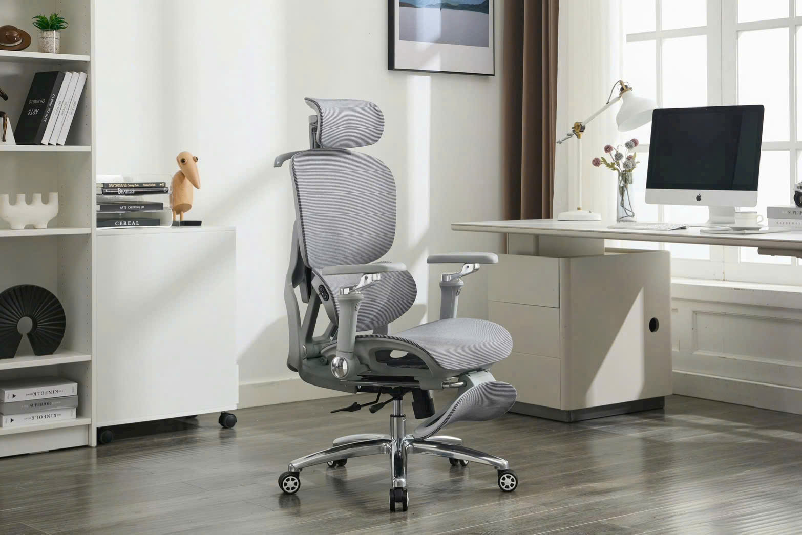 Ghế Công Thái Học Cao Cấp New Beginning 816-5 – Tựa Đầu, Đỡ Lưng, Gác Chân, Massage & Thông Gió