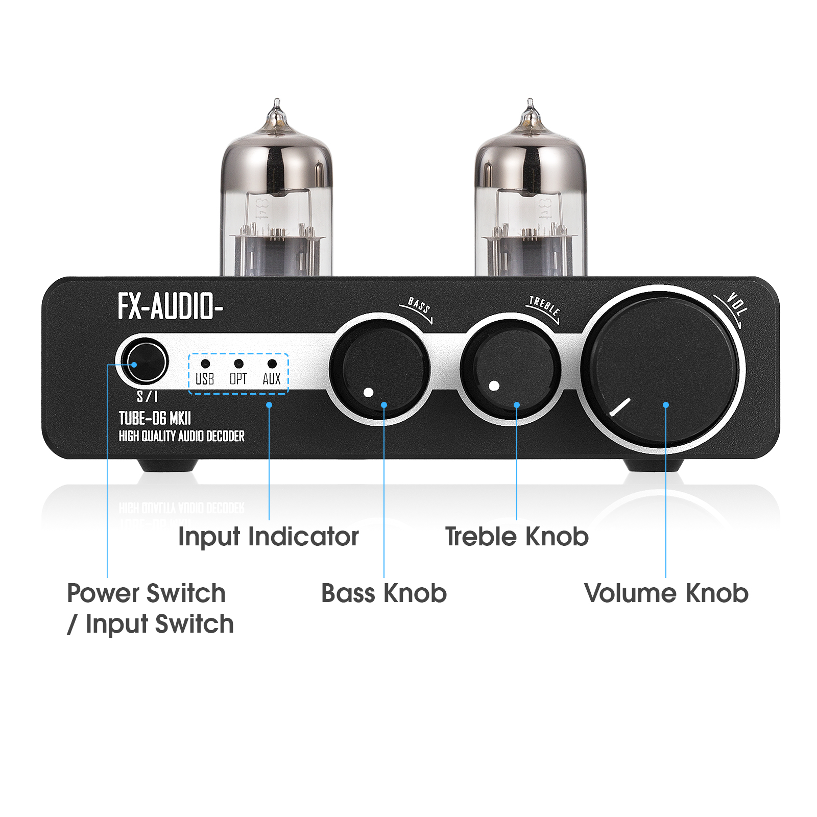 Bộ Ampli Đèn 6N3 Preamplifier Đèn, Chỉnh Bass-Treble FX-Audio TUBE-06 MKII - Hàng Chính Hãng