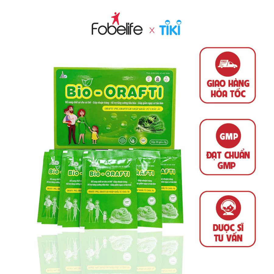 Gói Uống Bổ Sung Chất Xơ Giúp Giảm Táo Bón BIO- ORAFTI ( hộp 20 gói )