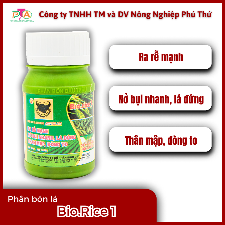 Phân Bón Lá Đầu Trâu Bio.Rice1 (10-3-2) chai 100ml