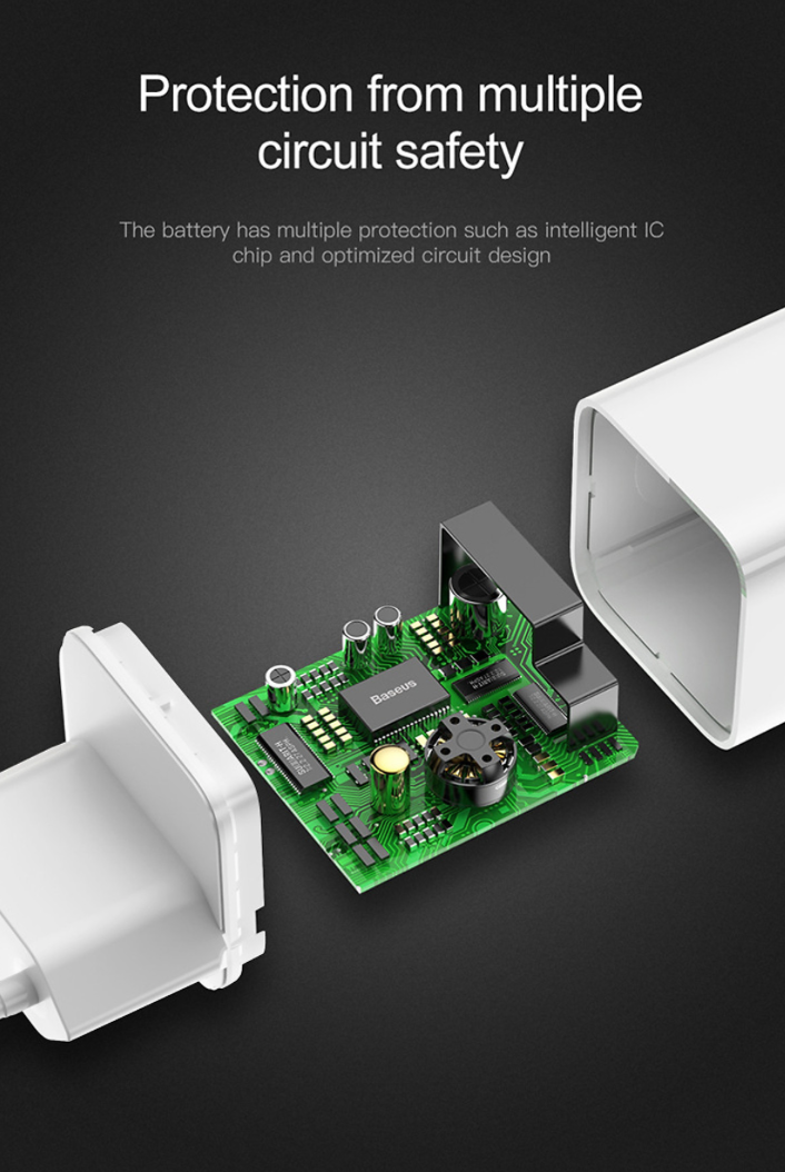 Hình ảnh Củ Sạc Nhanh Baseus Công Suất 24W, 3A, Qualcomm QC3.0 - Hàng Chính Hãng