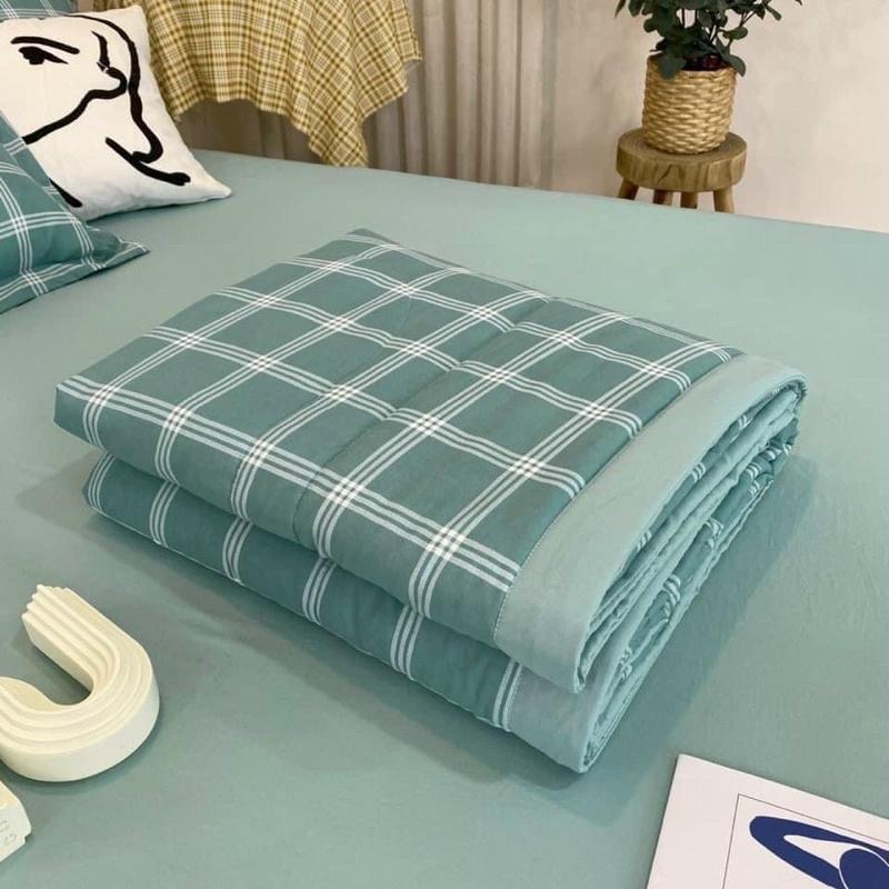 Chăn đũi cotton hè thu kẻ Mụi xuất Nhật kích thước 2 m x 2m3