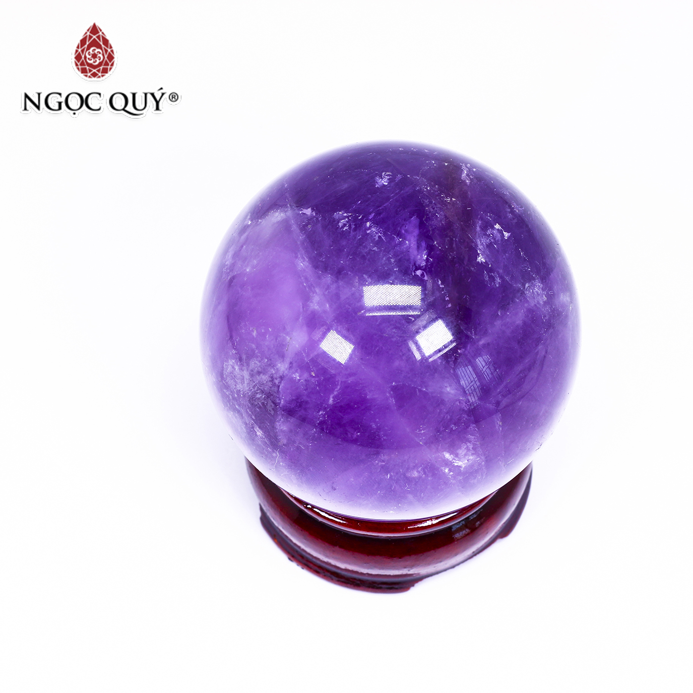 Quả cầu đá thạch anh tím mệnh hỏa. thổ - Ngọc Quý Gemstones