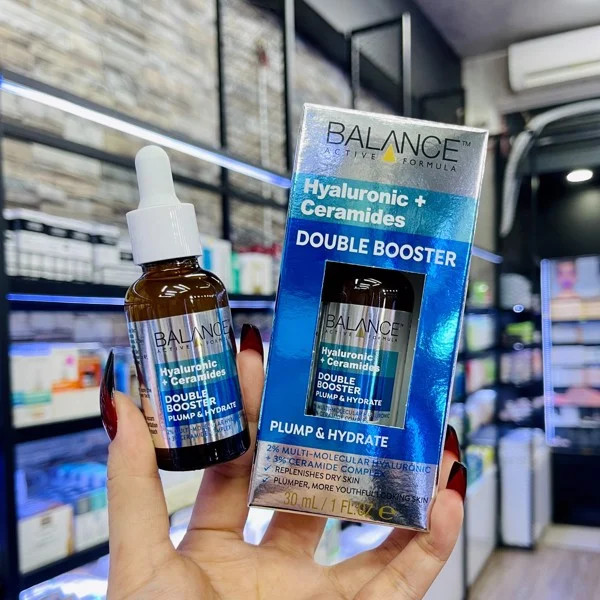 Serum Cấp Ẩm Chuyên Sâu Và Phục Hồi Da Balance Active Formula Hyaluronic + Ceramides Double Booster 30ml