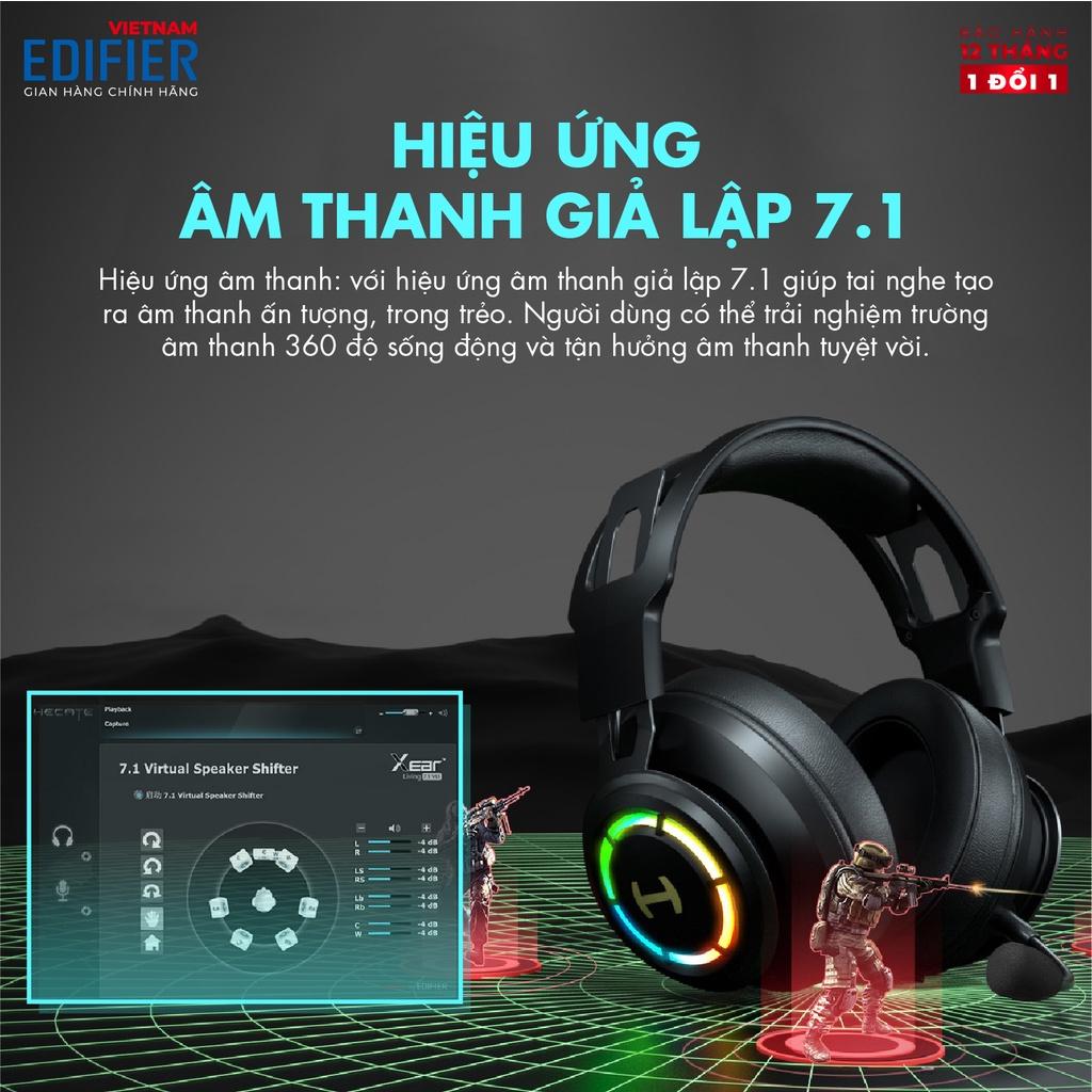 Tai nghe Gaming EDIFIER G35 Âm thanh vòm 7.1 Đèn LED RGB, Micro khử tiếng ồn Chân cắm USB - Hàng chính hãng