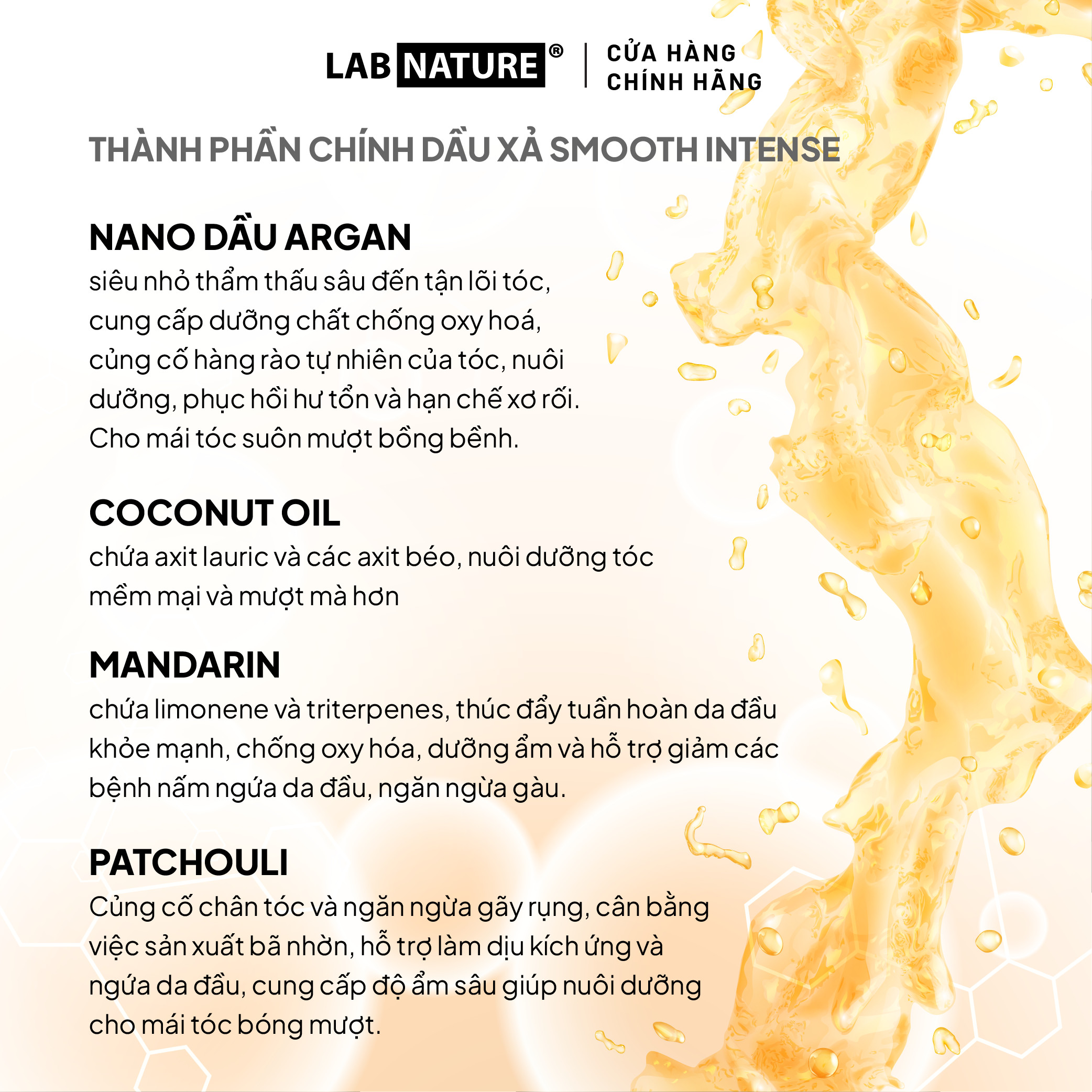 Combo Dầu gội và Dầu xả Lab Nature Smooth Suôn Mượt Bồng Bềnh - Công nghệ thẩm thấu sâu đến tận lõi tóc - 480g