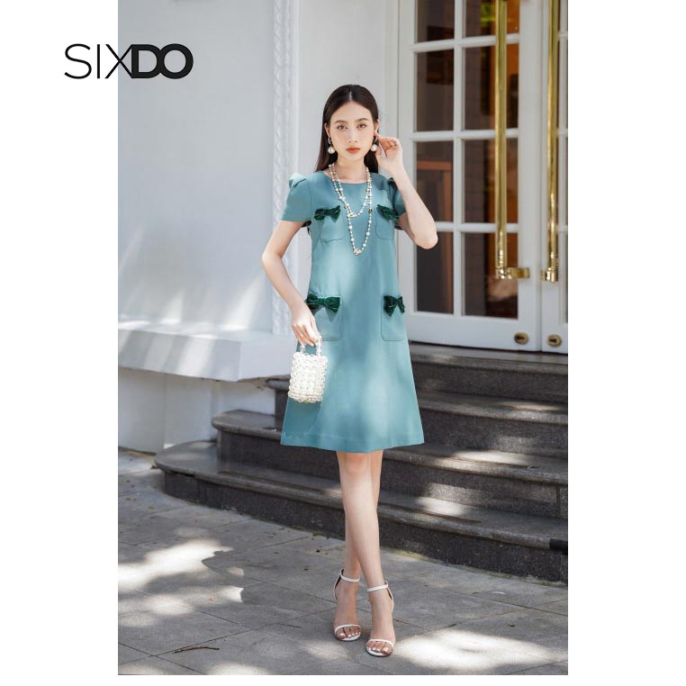 Đầm suông midi nơ thời trang SIXDO