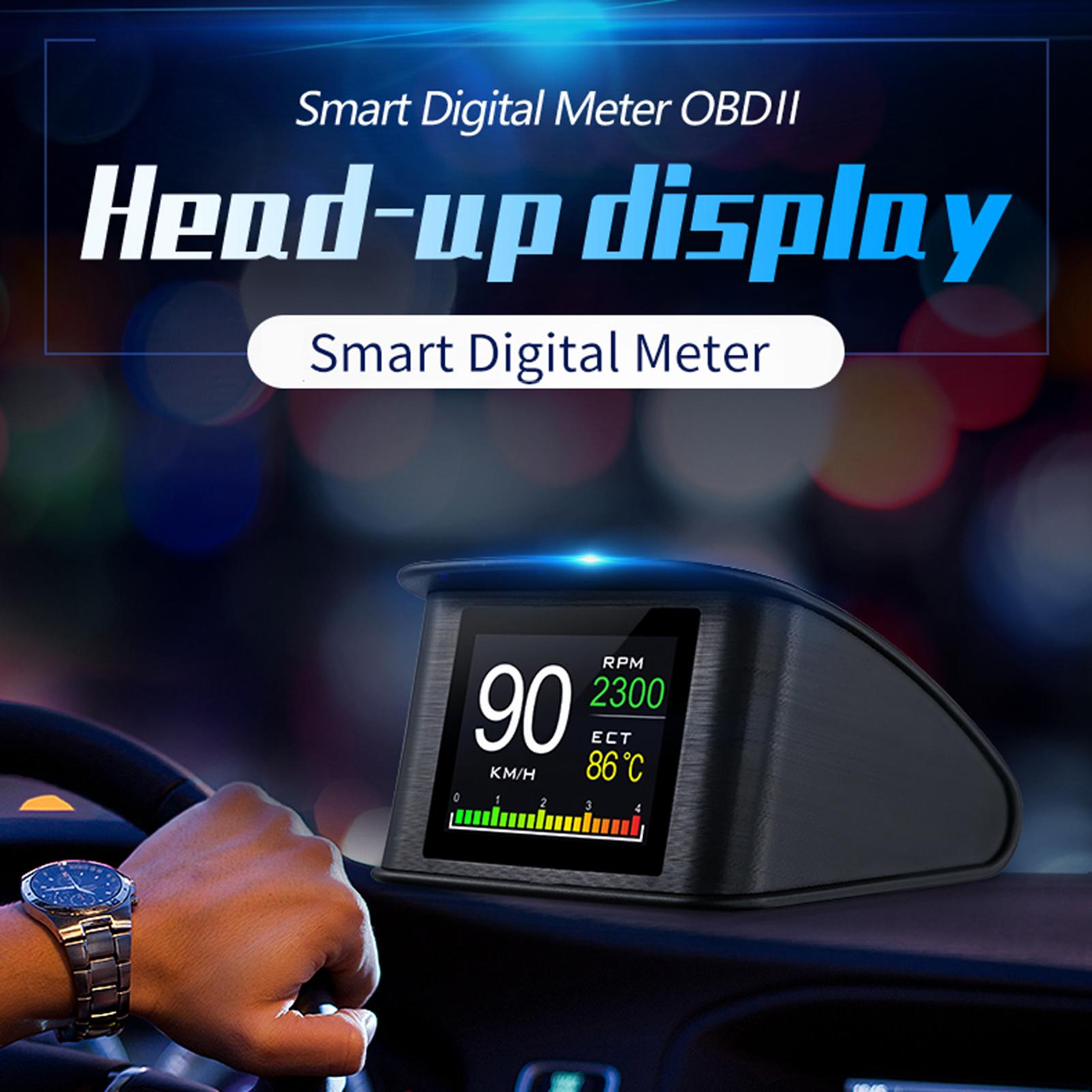 Smart HUD Display, 2.2 Inch Digital OBDII Speedometer Car Head Up Display with Displays Speed, Distance, Time and More