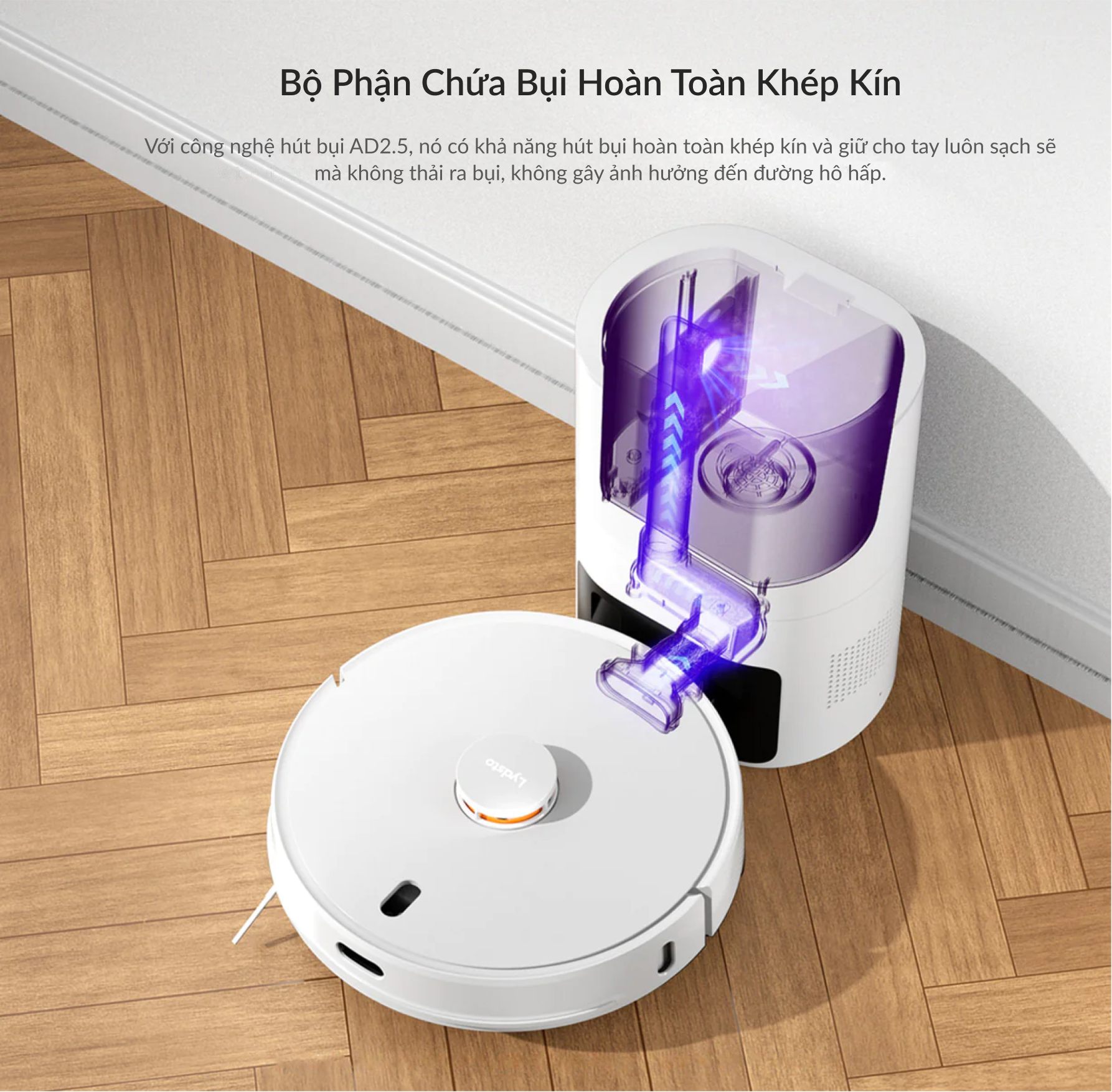 Robot hút bụi Lydsto R1 PRO thông minh có định vị bằng hệ thống cảm biến LDS - Hàng chính hãng