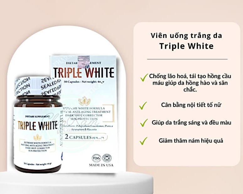 Viên Uống Hỗ Trợ Trắng Da Dietary Supplement Triple White