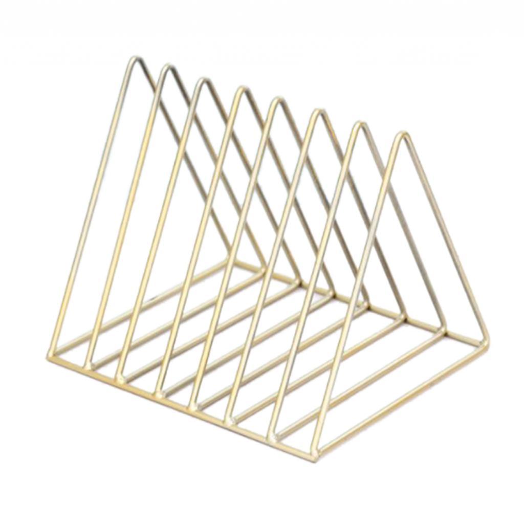 Triangle Book Holder Minimalist Bookshelf Desktop Organizer Rack A Gold