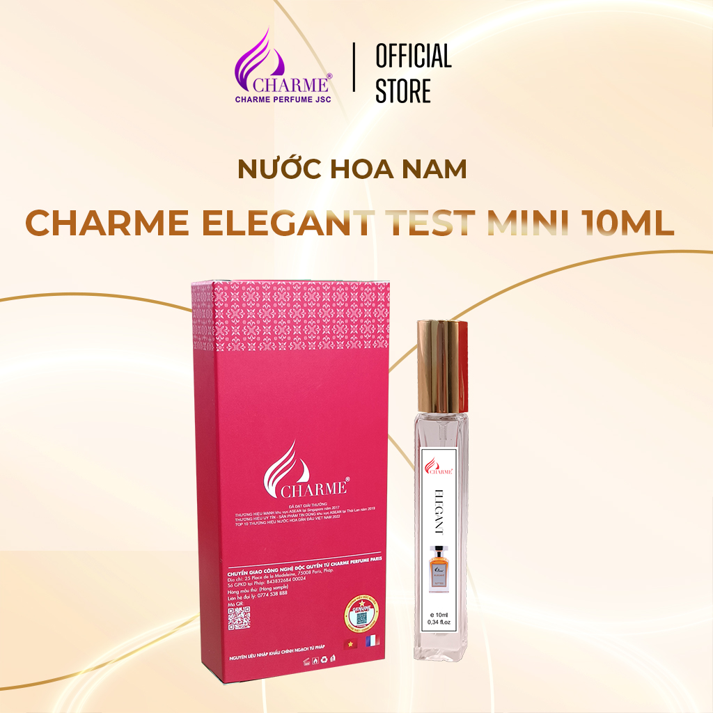 Nước hoa nam lưu hương lâu Charme Elegant 10ml chai Test mini hương biển hiện đại và nam tính dành cho phái mạnh