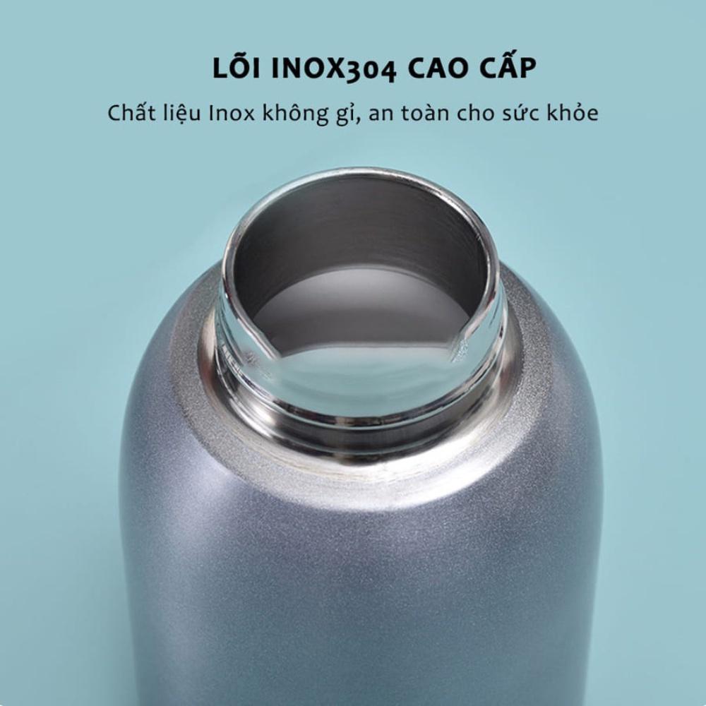 Bình nước giữ nhiệt cầm tay mini, ly giữ nhiệt inox dung tích 300ml giữ nhiệt suốt 12 giờ chất liệu cao cấp cực tiện