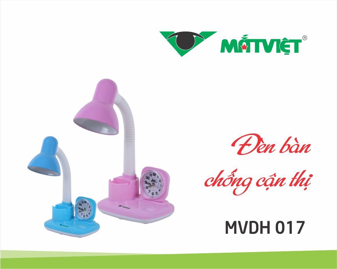 ĐÈN BÀN HỌC SINH CHỐNG CẬN THỊ MẮT VIỆT MVDH 017 - KẾT HỢP VỚI ĐỒNG HỒ VÀ HỘP CẮM BÚT