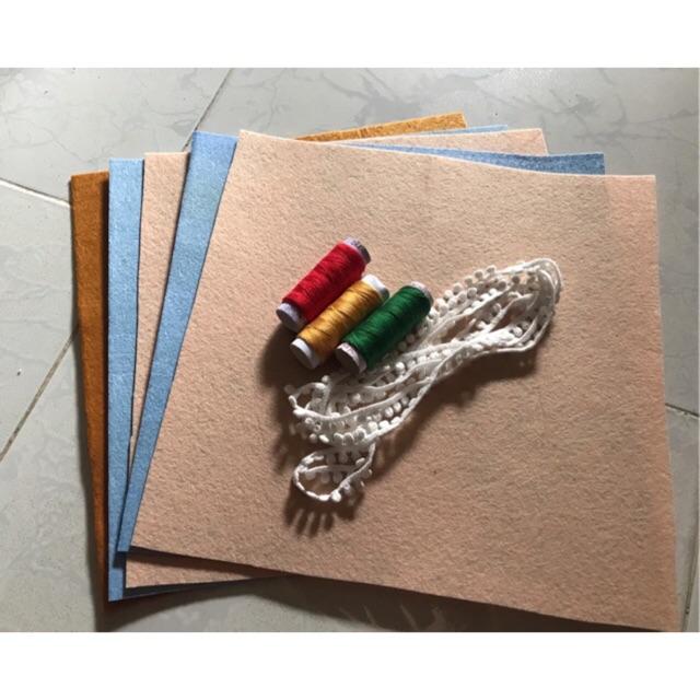Combo vải nỉ cứng và phụ kiện handmade giá chỉ 50k