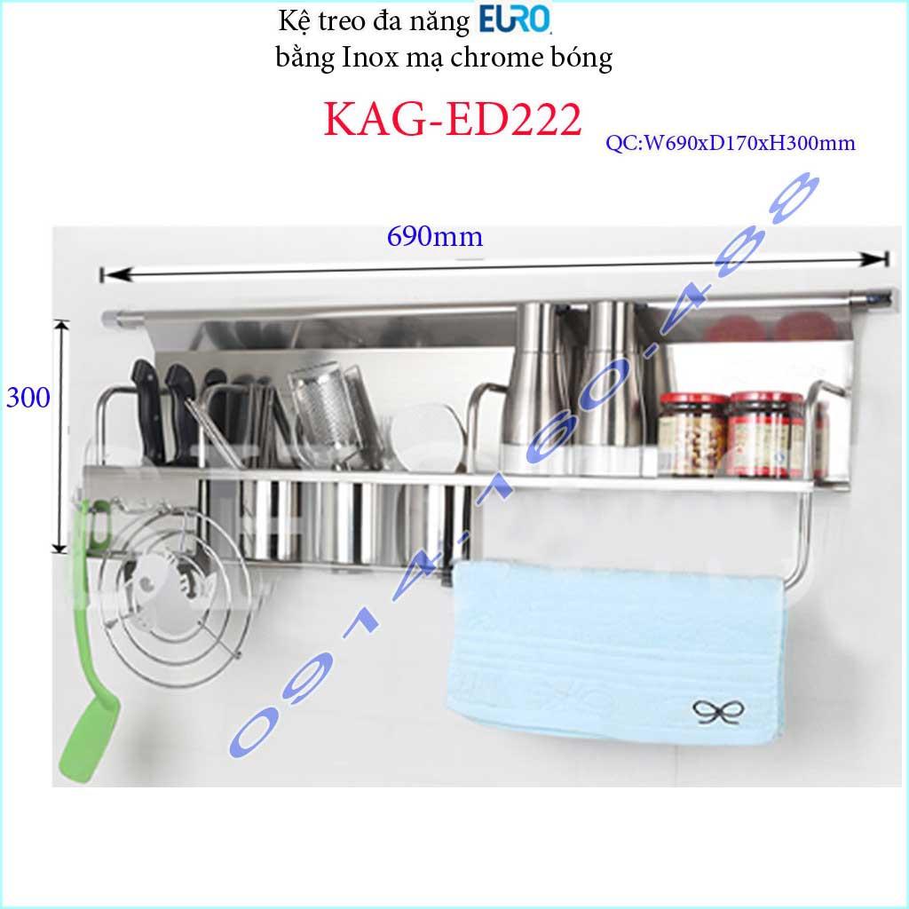 Kệ treo dao ống đũa gia vị KAG-ED222, Kệ treo đồ nhà bếp đa năng 70cm, giá treo đa năng Euro