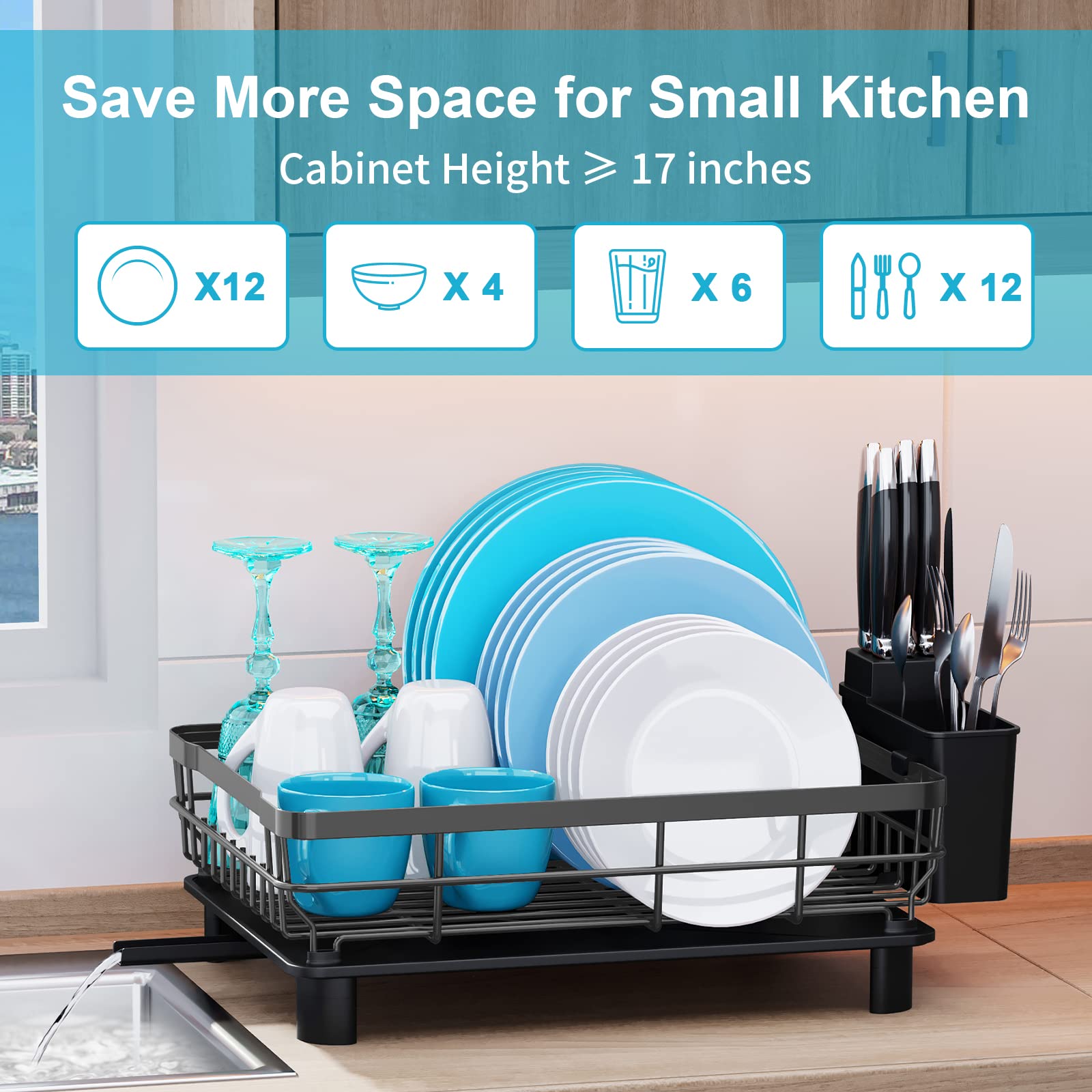 Kệ Úp Ráo Nước Chén Dĩa, Dụng Cụ Ăn Uống MOUKABAL Kitchen Shelf
