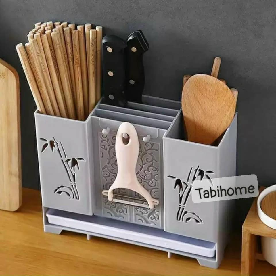 KỆ TREO DAO, CẮM ĐŨA DÁN TƯỜNG TABIHOME HỌA TIẾT CÂY TRÚC SIÊU ĐẸP