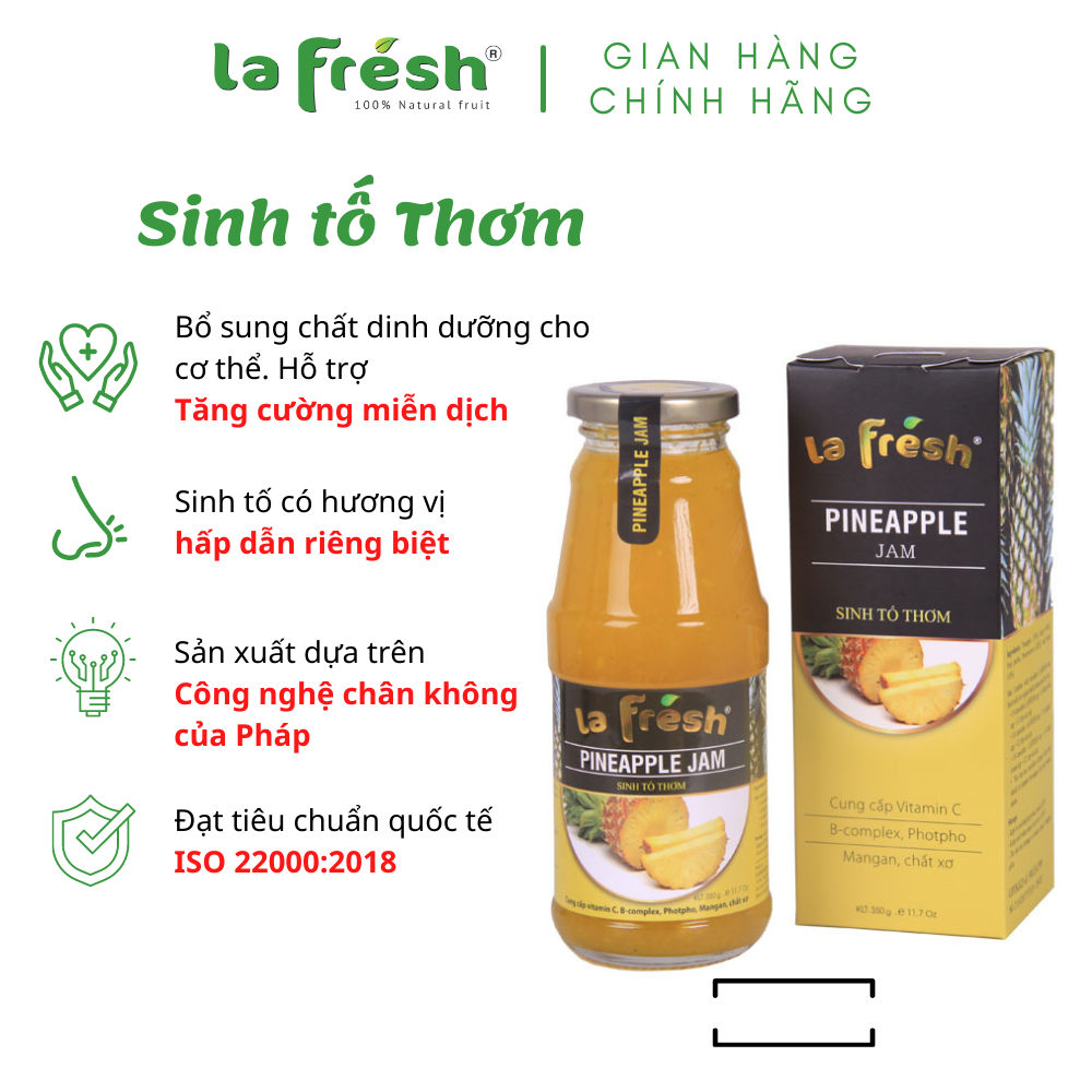 Sinh Tố Thơm Lafresh Đà Lạt Chai Thủy Tinh 350ml