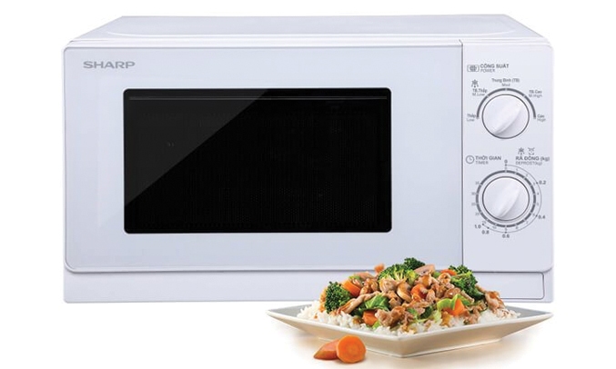Lò vi sóng Sharp 20 Lít R-201VN-W- Bảng điều khiển cơ tiện dụng