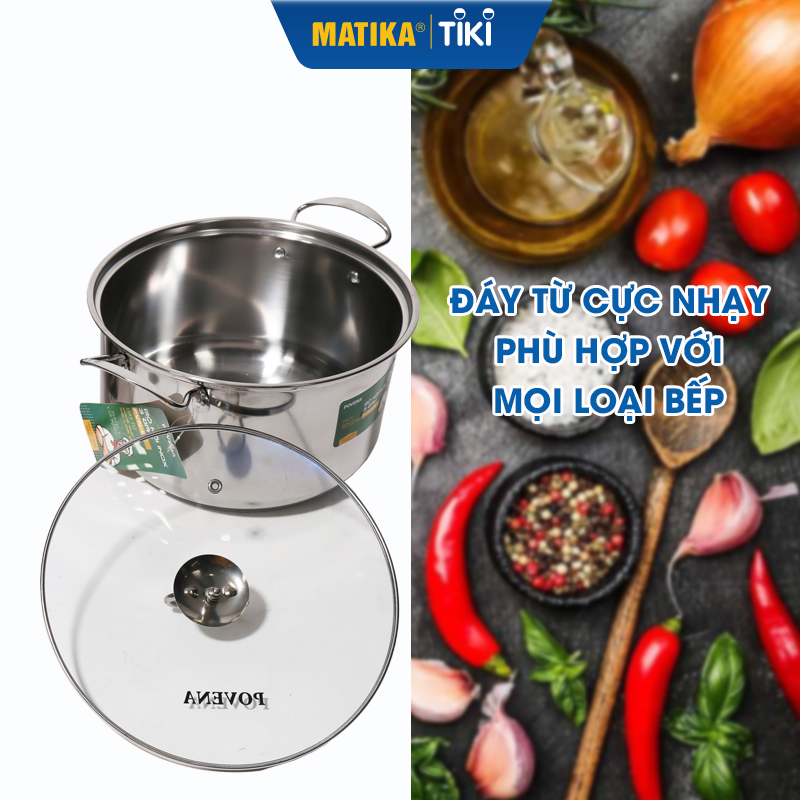 Bộ Nồi Inox 3 Đáy POVENA PVN-C3 Kích Thước 16cm – 18cm – 24cm - Hàng Chính hãng