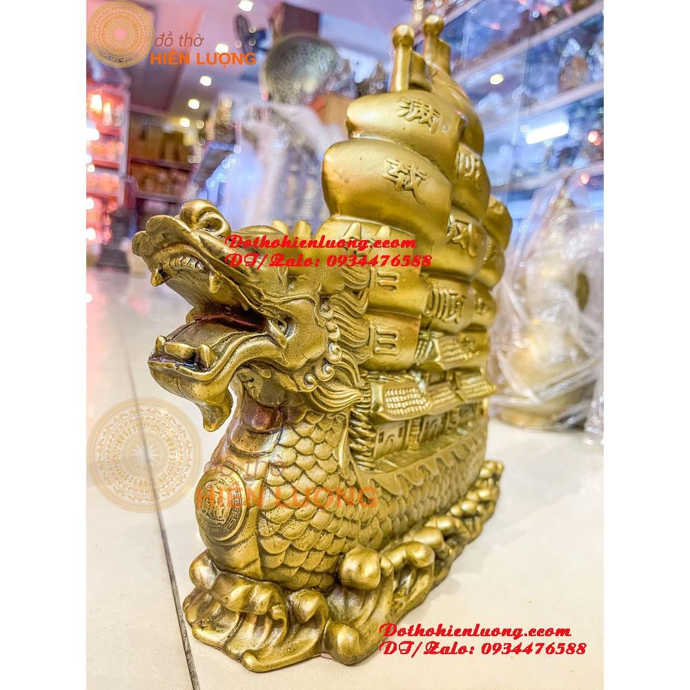 Thuyền Đầu Rồng - Thuận Buồm Xuôi Gió Màu Vàng Bằng Đồng Thau Nguyên Chất Phong Thủy Các Cỡ