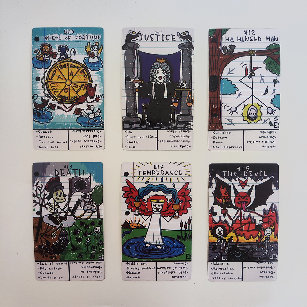 [Size Gốc] Bộ bài Doodle Tarot 78 lá 7x12 cm đá thanh tẩy