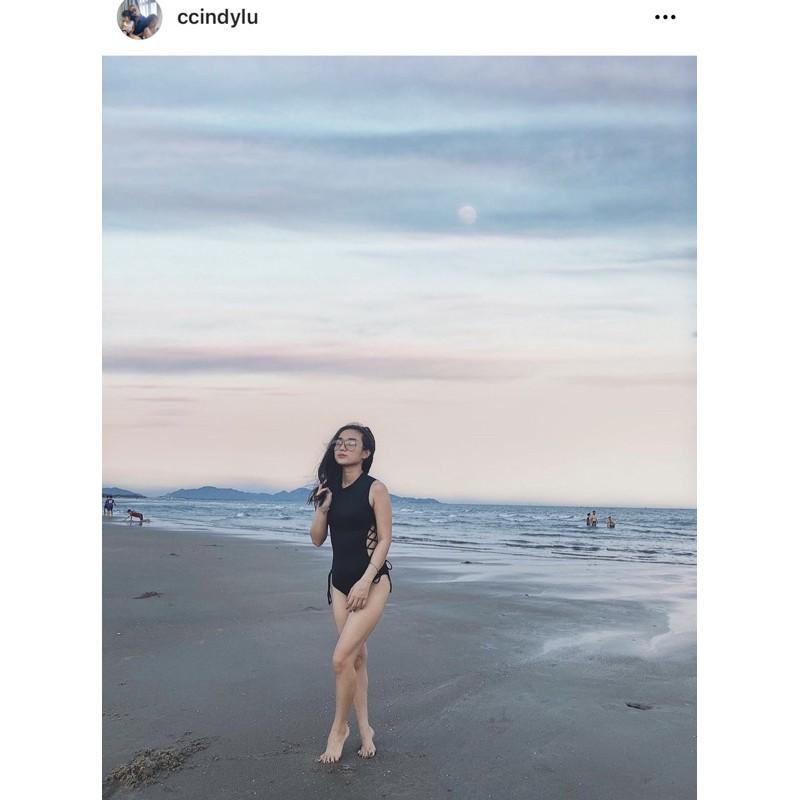 Bikini khoét eo đan dây kín đáo 3 màu