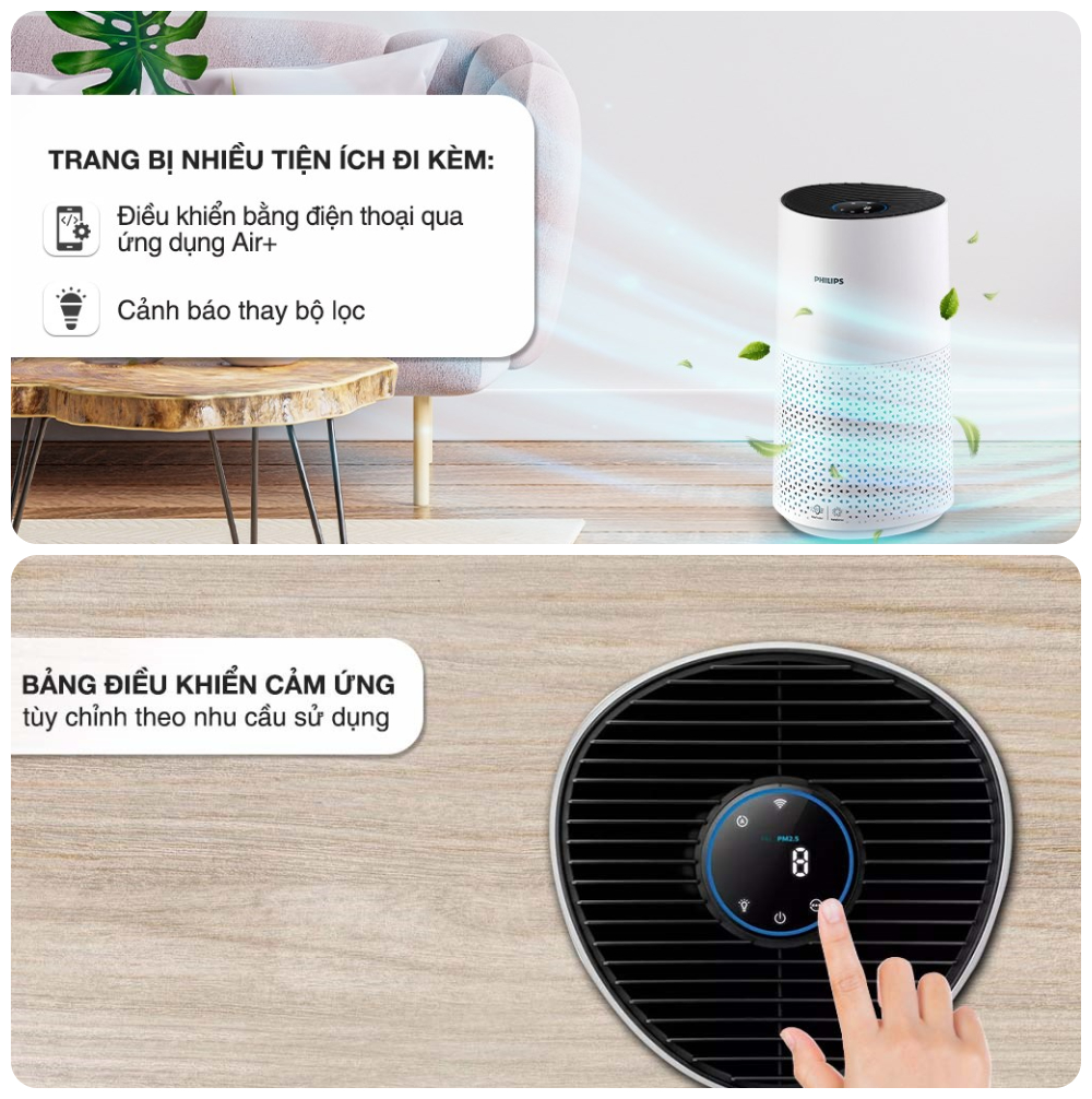 Máy Lọc Không Khí Philips AC1715/20, Diện Tích &lt;78M2, Kết Nối Wifi, Hàng Chính Hãng