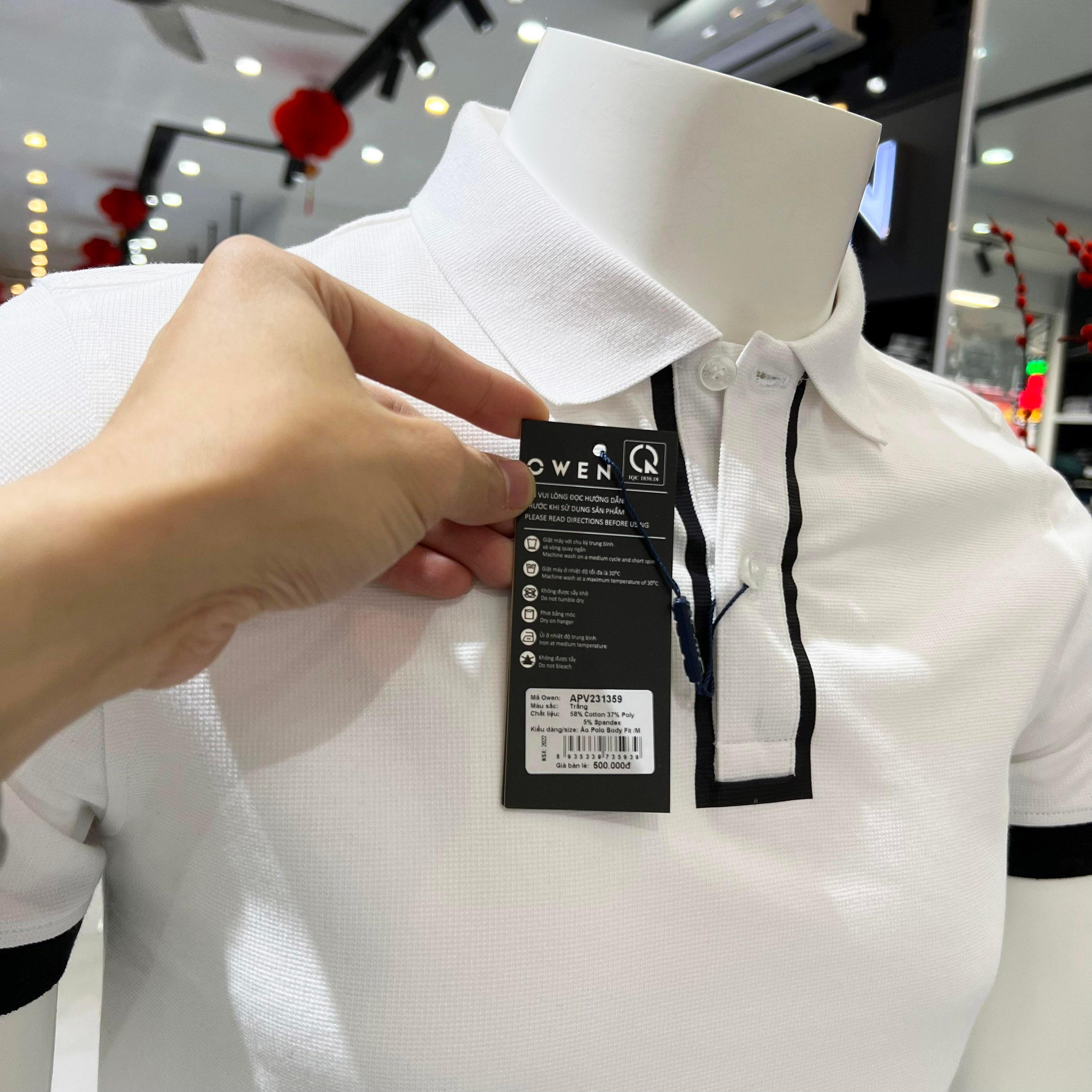 Áo Polo nam Owen chất Cotton thấm hút mồ hôi thoáng mát Mã APV231359