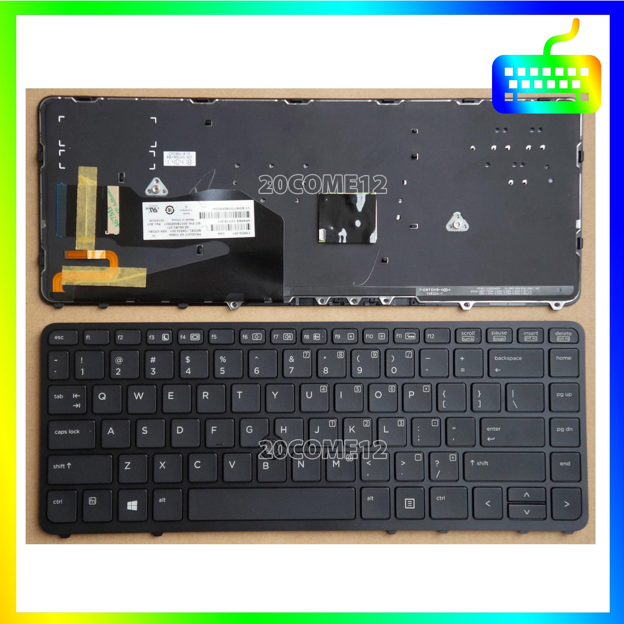 Bàn phím dành cho laptop HP EliteBook 840 G1 840 G2 Có Led - Phím Zin - Hàng Chính Hãng