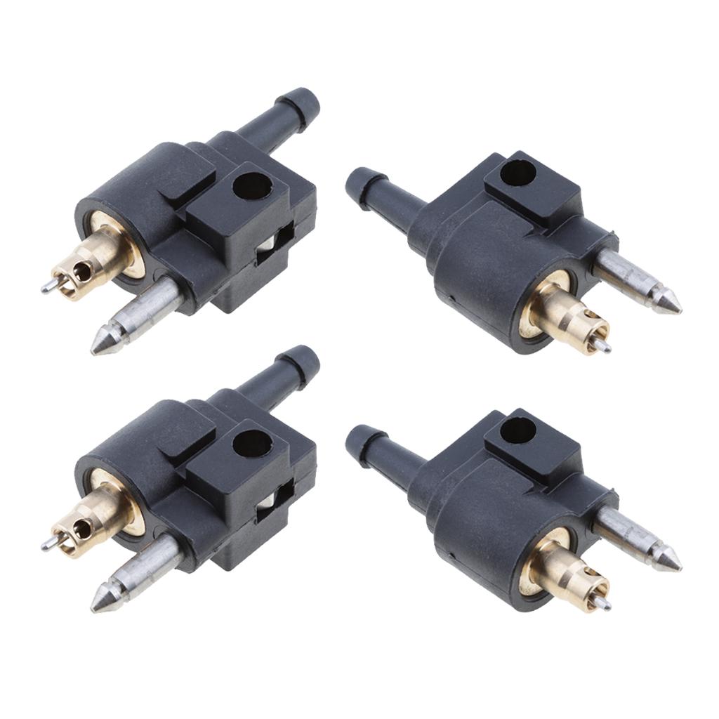 4 Pieces 1/4" Male Fuel Hose Line Connector Fittings For Yamaha Outboard
