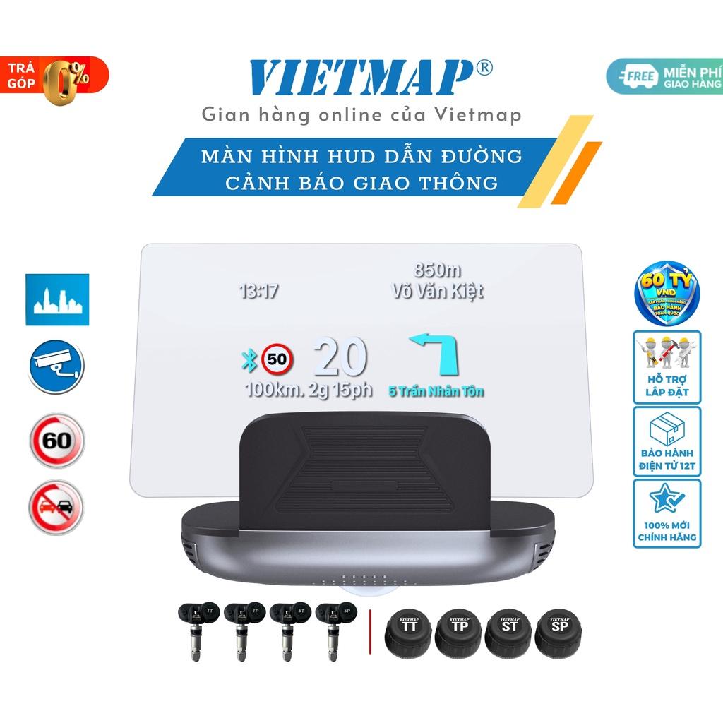 Vietmap H1AS - Màn hình HUD Cảnh báo giao thông dẫn đường Vietmap Live - Báo áp suất lốp - Hàng chính hãng