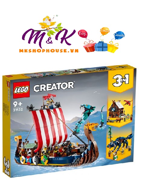 Đồ Chơi LEGO Tàu Của Người Viking Và Rắn Khổng Lồ 31132 (1192 chi tiết)