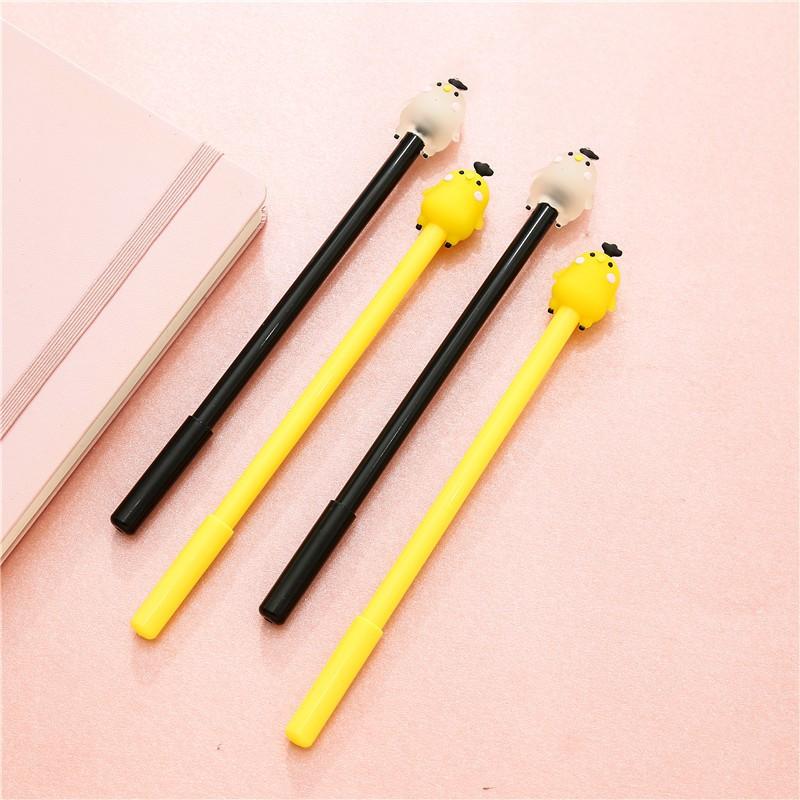 Bút VIẾT GEL MÀU ĐEN 0,38MM; hình bé gà trong suốt cực cute