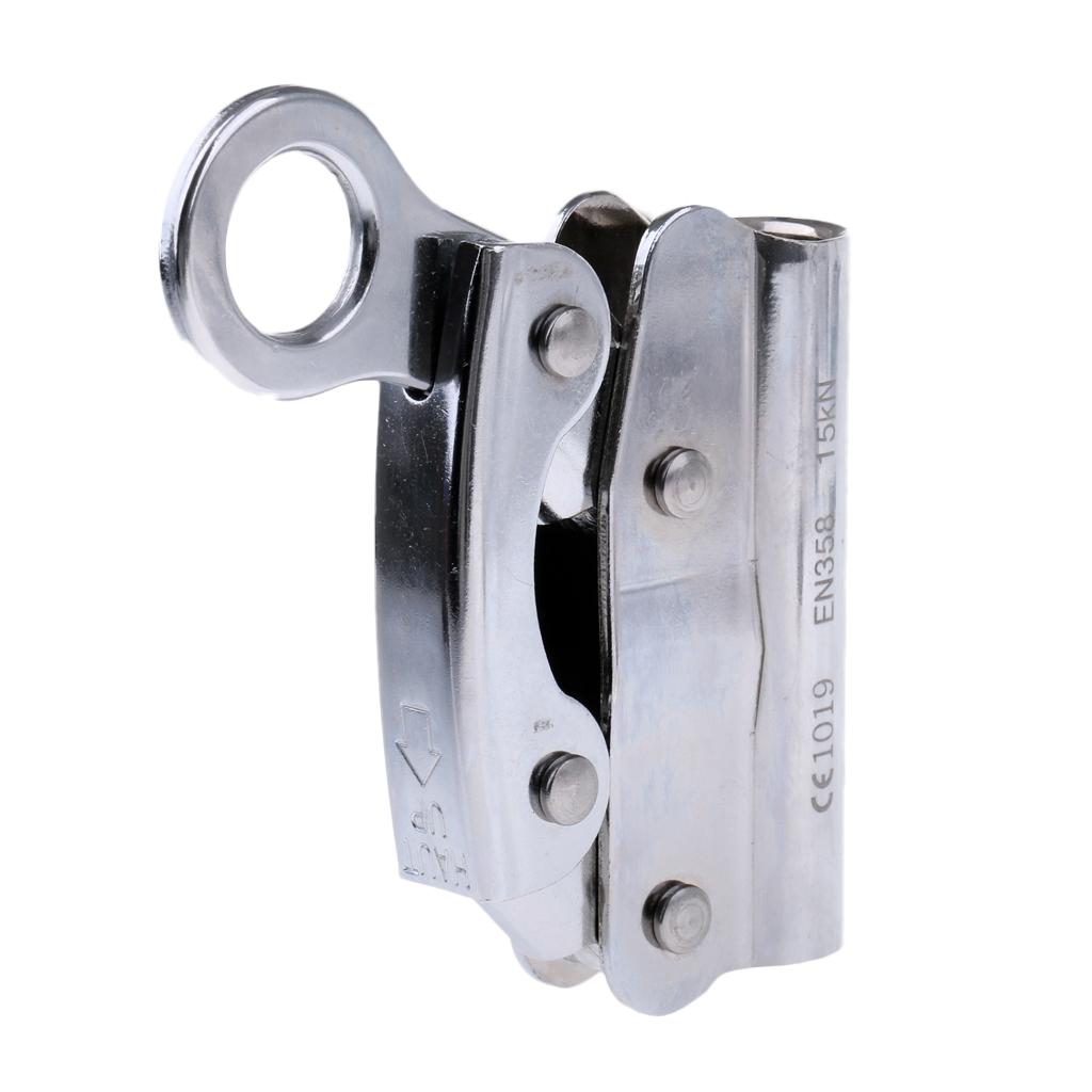 2x Professional Safety Alloy Steel Manual Rope Grab for Rock Climbing