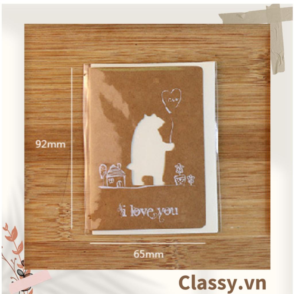 Thiệp chúc mừng Classy hình động vật 6.5x9.2cm, chúc mừng 8-3, 20-11, Sinh Nhật, Lễ lạt, Cảm Ơn , Tình Yêu Q1157