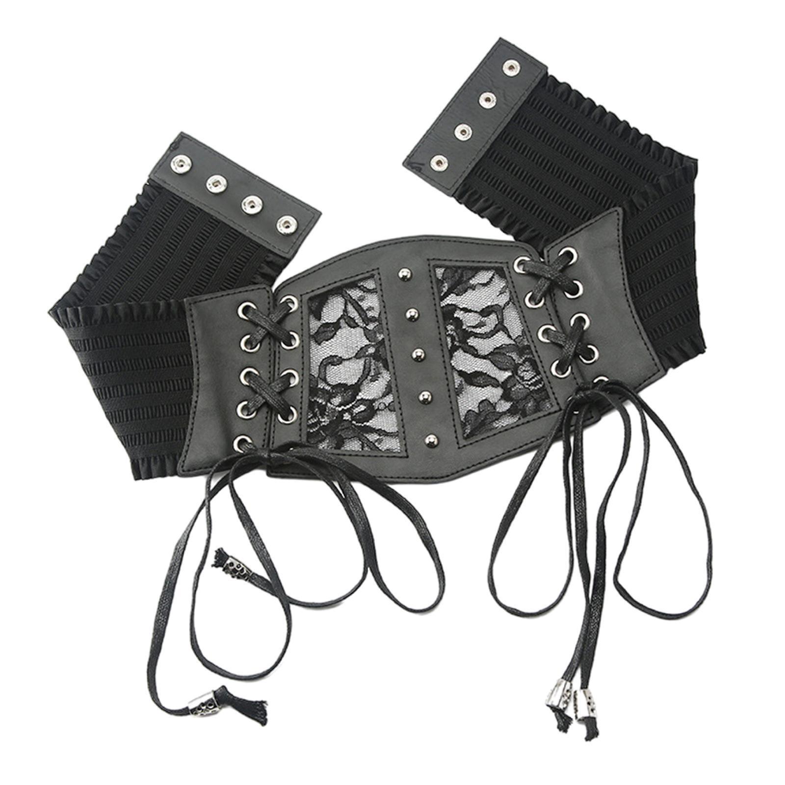 Women Belt, Lace-up Belt, Party Elastic Wide Belt, Black Corset Elastic Waist Belt for Party Wedding