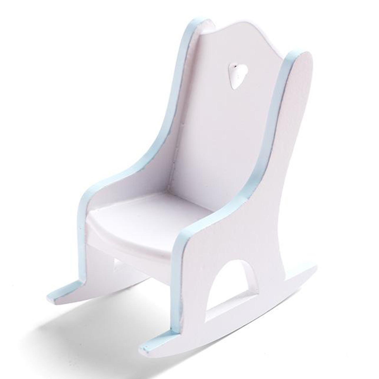 Doll House Wooden Chair 1:12 Scale Christmas Dollhouse Model Chair Mini Dollhouse Wooden Rocking Chair for Dollhouse Decoration