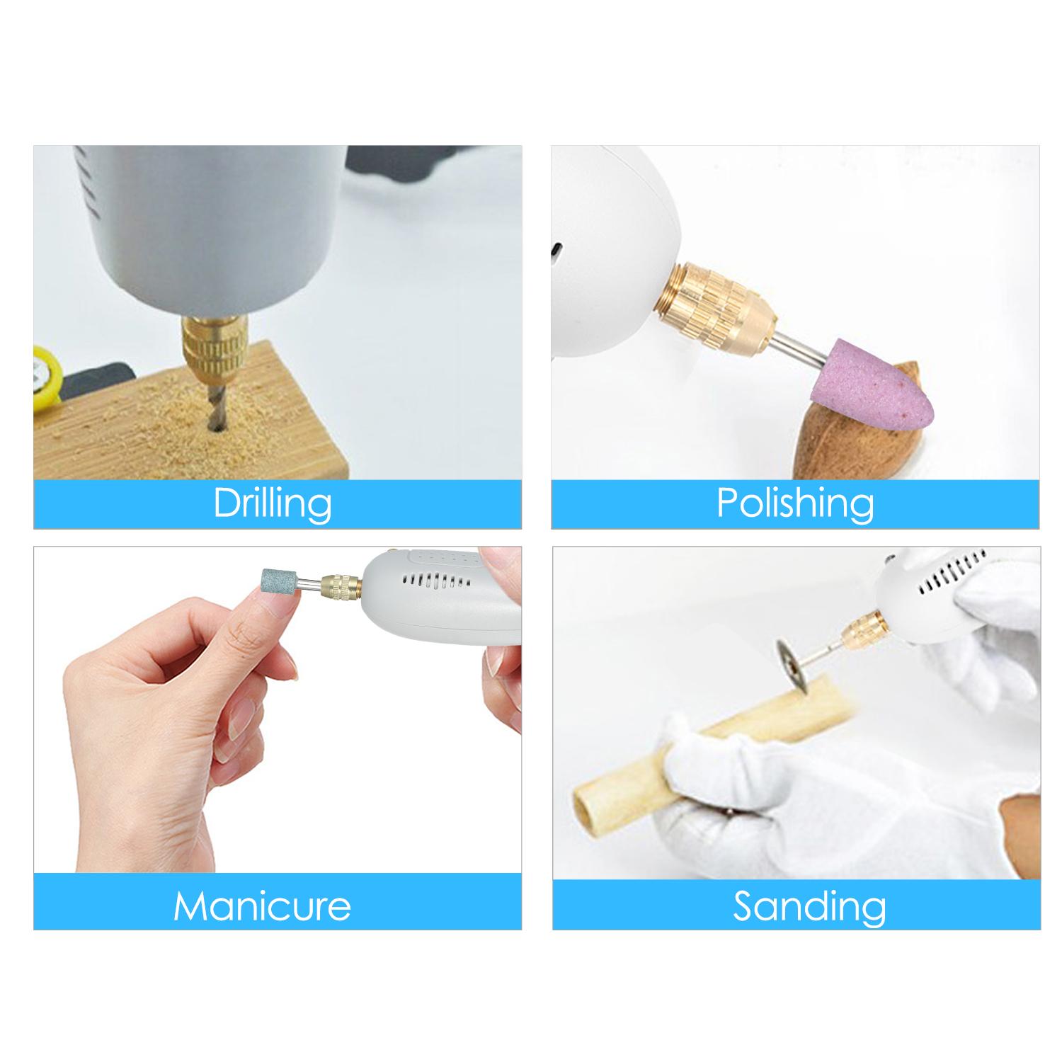 Mini Rotary Tool Corded Power Drill Portable Electric Grinder Set with Stone Grinding Bits and Grinding Discs for