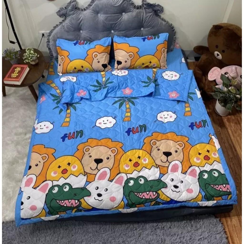 Bộ Chăn Ga Gối Cotton Poly Ngôi Sao ,Sư Tử 1m8x2m, 1m6x2m