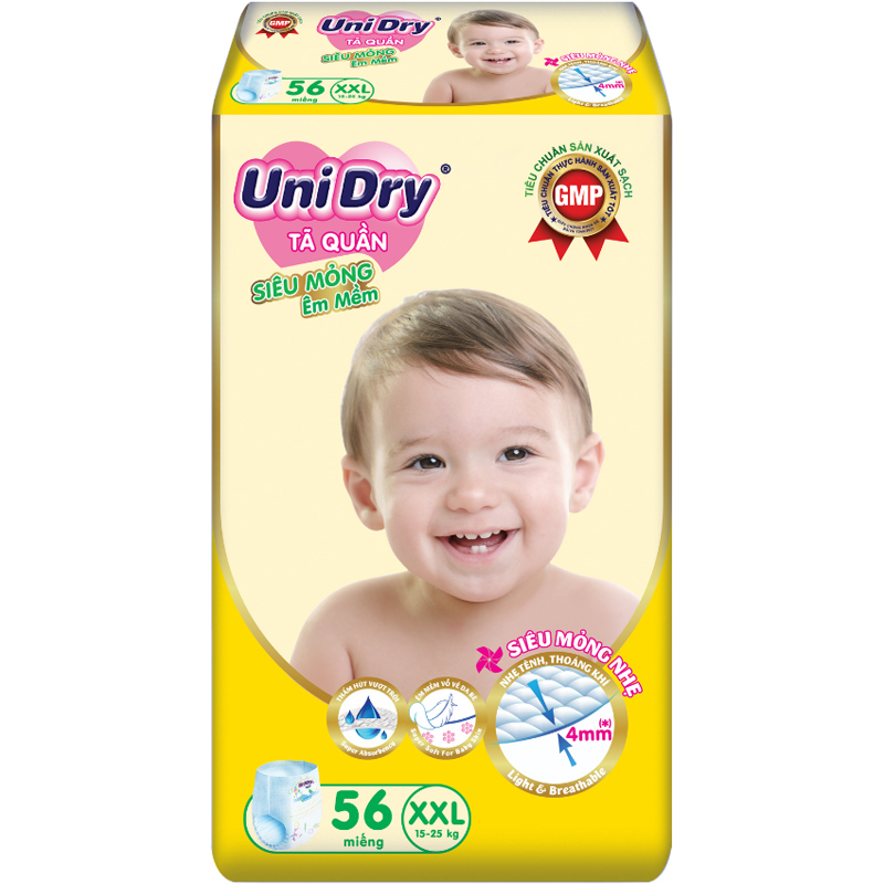 Tã Quần Siêu Mỏng UniDry Ultrathin Gói Cực Đại Size XXL56 (56 miếng)