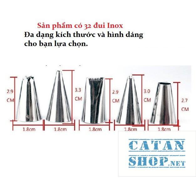 Hộp 32 đui bắt bông kem kèm chốt và túi đựng kem trang trí bánh GD230-BatKemLL