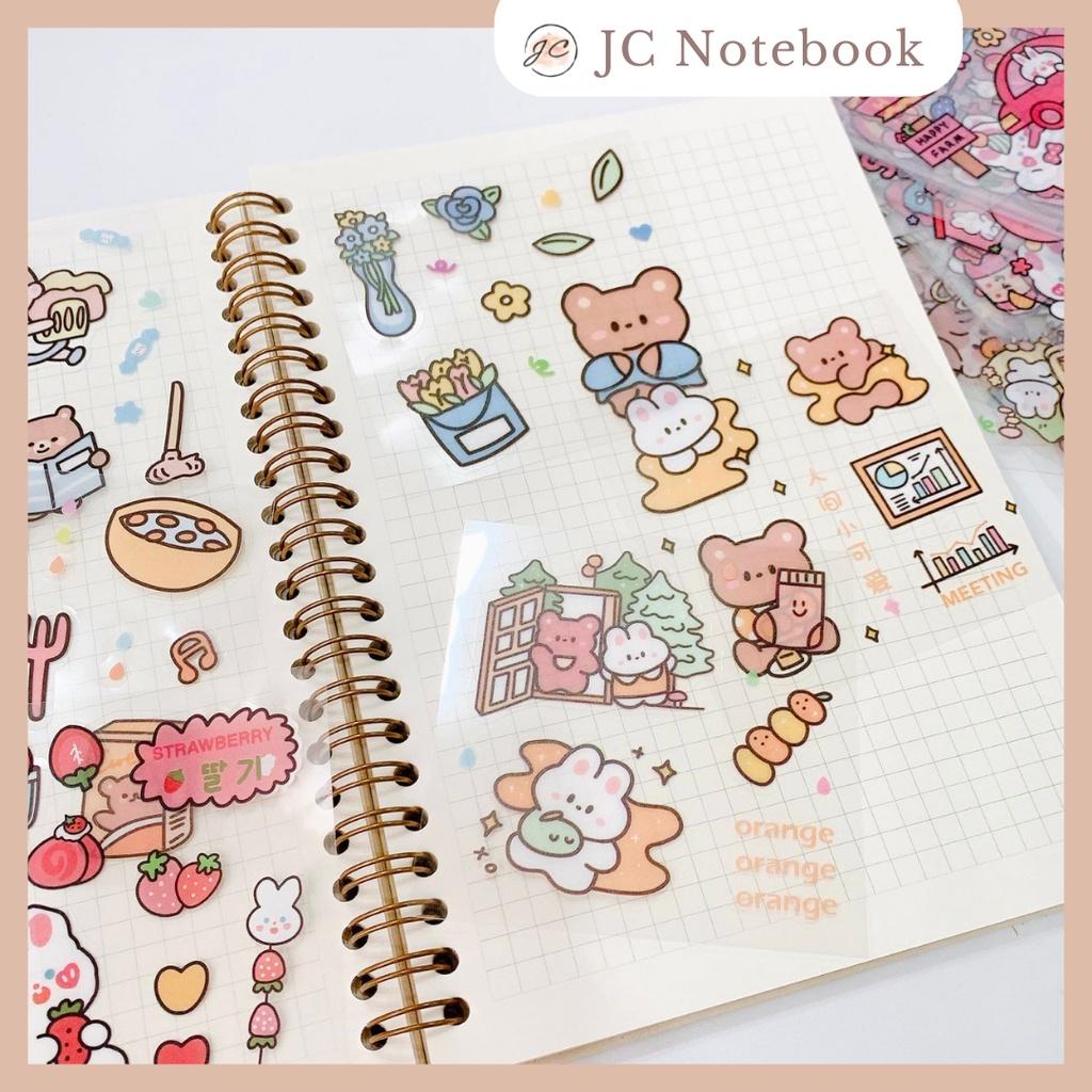1 Tấm Sticker Dễ Thương | Hình Dán Gấu / Cô Gái Xinh Xắn