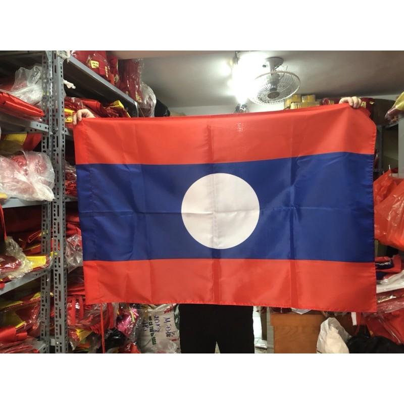 Quốc kỳ Lào in thẩm thấu 1 lớp vải 80x120cm